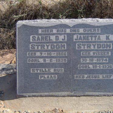 STRYDOM Sarel D.J. &amp; Janetta K. VISSER 1874-1936