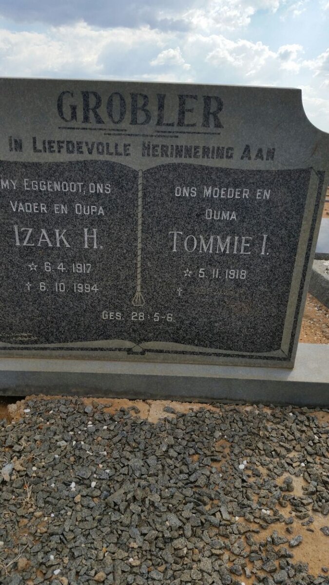 GROBLER Izak H. 1917-1994 & Tommie I. 1918-