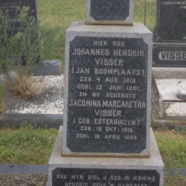 VISSER Johannes Hendrik 1813-1901 &amp; Jacomina Margaretha ESTERHUIZEN 1816-1869