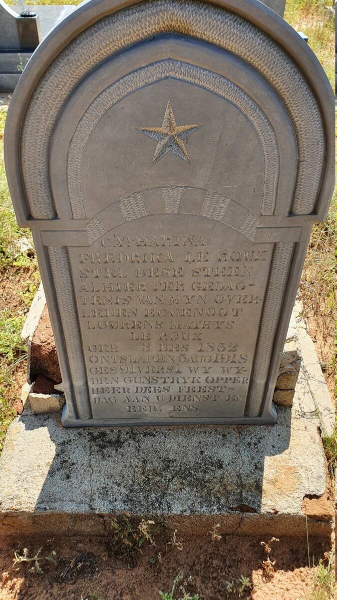 ROUX Lourens Mathys, le 1852-1918