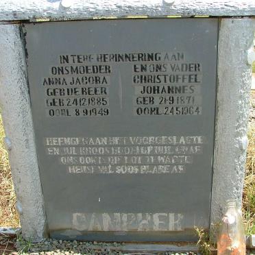 CAMPHER Christoffel Johannes 1871-1964 &amp; Anna Jacoba DE BEER 1885-1949