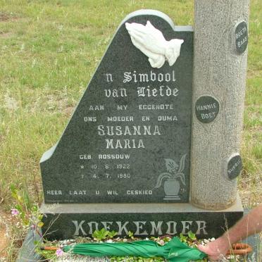KOEKEMOER Susanna Maria nee  ROSSOUW 1922-1980