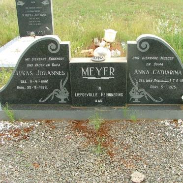 MEYER Lukas Johannes 1882-1972 &amp; Anna Catharina VAN RENSBURG 1888-1975