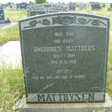 MATTHYSEN Johannes Mattheus 1894-1960