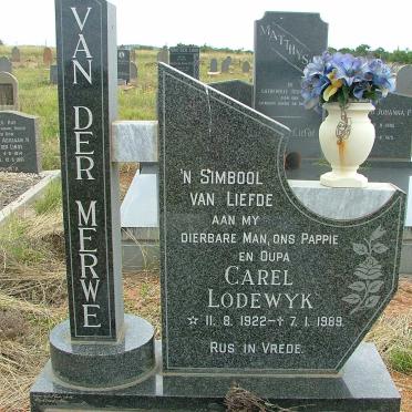 MERWE Carel Lodewyk, van der 1922-1989