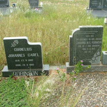 ROBINSON Cornelius Johannes Carel 1902-1985 &amp; Johanna M.E. ROSSOUW 1905-1969