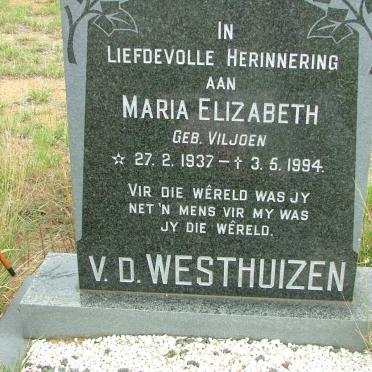 WESTHUIZEN Maria Elizabeth, v.d. nee VILJOEN 1937-1994