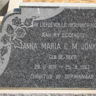 JONKER Anna Maria C.M. nee DE BEER 1891-1967