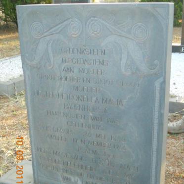 BADENHORST Hester Petronella Maria nee GELDENHUYS 1880-1966
