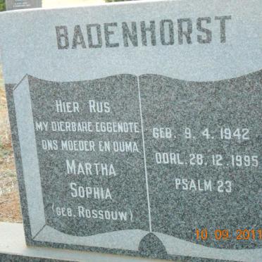 BADENHORST Hendrik Johannes 1929- &amp; Martha Sophia ROSSOUW 1942-1995 