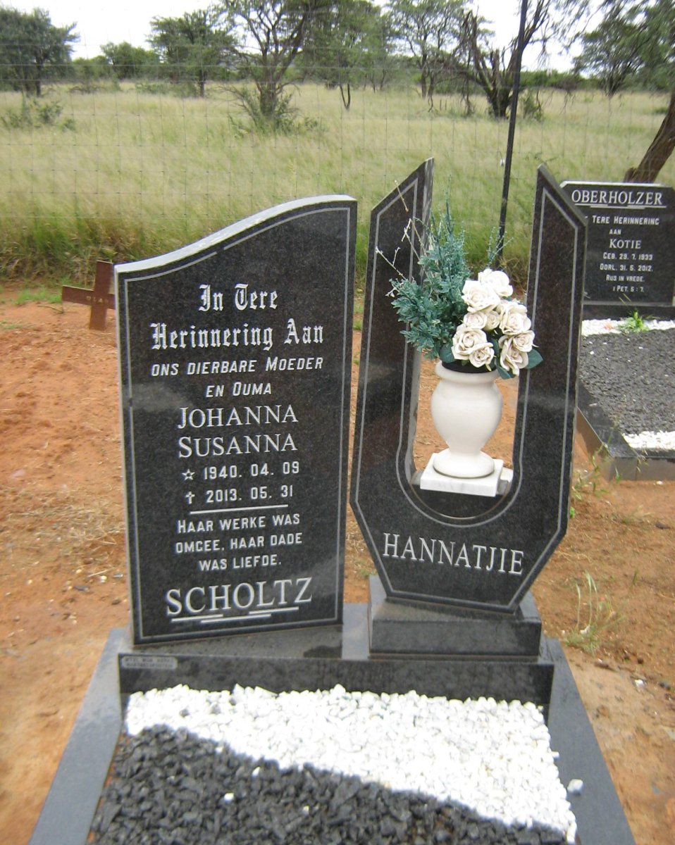 SCHOLTZ Johanna Susanna 1940-2013