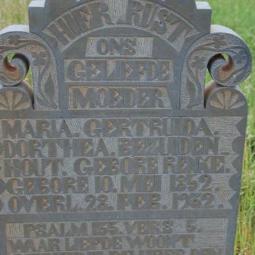 BEZUIDENHOUT Maria Gertruida Dorthea nee RENKE 1852-1932