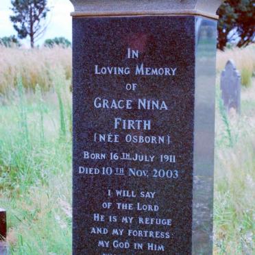 FIRTH Grace Nina nee OSBORN 1911-2003