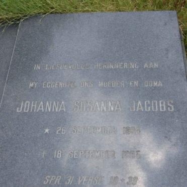 JACOBS Johanna Susanna 1894-19?6