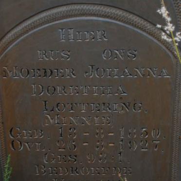 LOTTERING Johanna Doretiha nee MINNIE 1850-1927