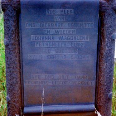 LOTZ Johanna Magdalena Petronella nee COETZER 1881-1944