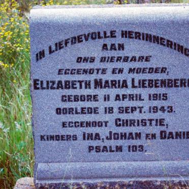 LIEBENBERG Elizabeth Maria 1915-1943