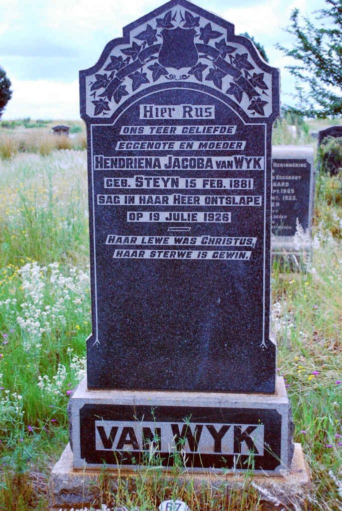 WYK Hendrina Jacoba, van nee STEYN 1881-1926