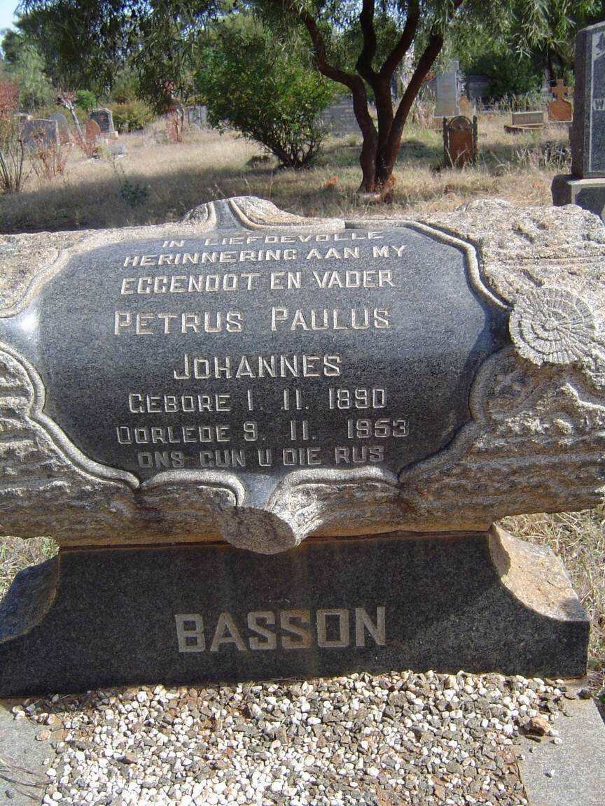 BASSON Petrus Paulus Johannes 1890-1953
