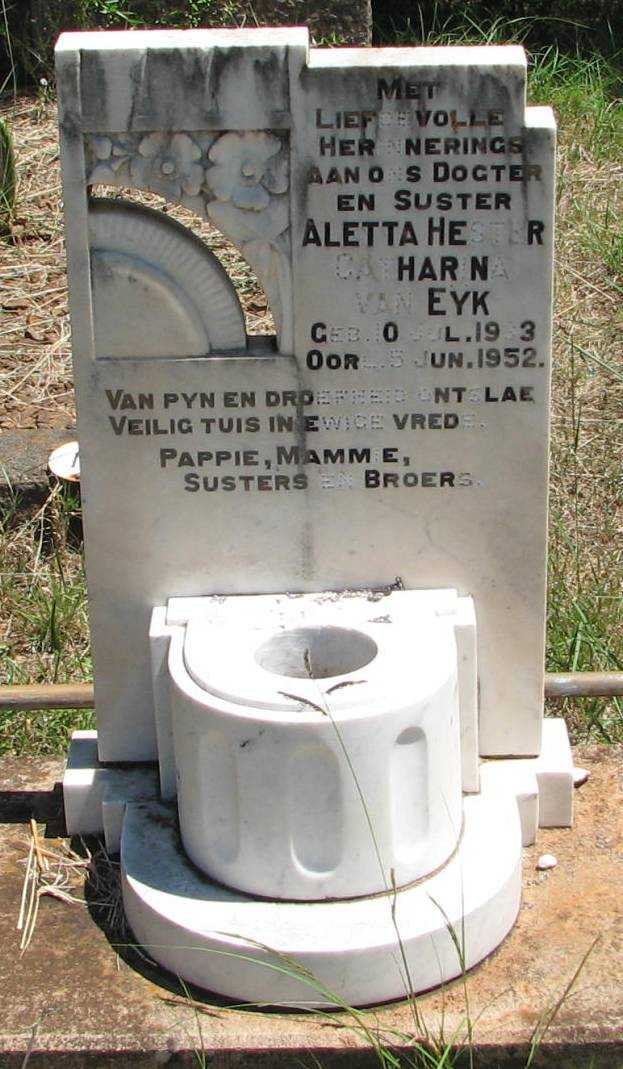 EYK Aletta Hester Catharina, van 19?3-1952