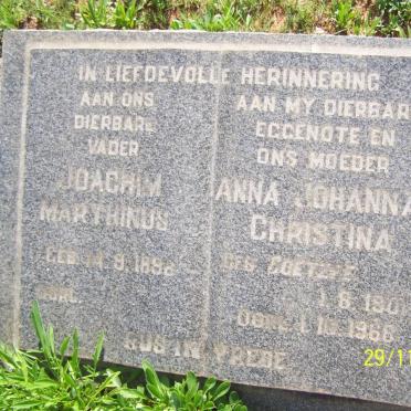 KOEKEMOER Joachim Marthinus 1898- &amp; Anna Johanna Christina COETZEE 1901-1968