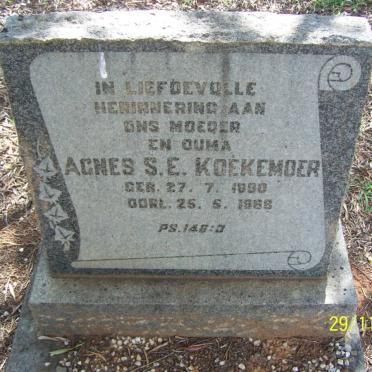 KOEKEMOER Agnes S.E. 1890-1968