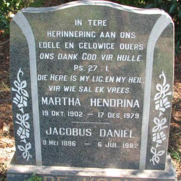 KOCK Jacobus Daniël, de 1896-1982 &amp; Martha Hendrina 1902-1979
