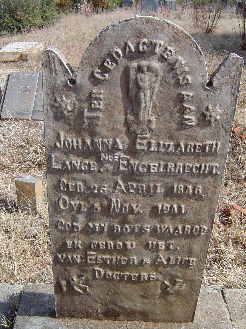 LANGE Johanna Elizabeth nee ENGELBRECHT 1846-1941