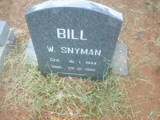 SNYMAN Bill W. 1944-1995