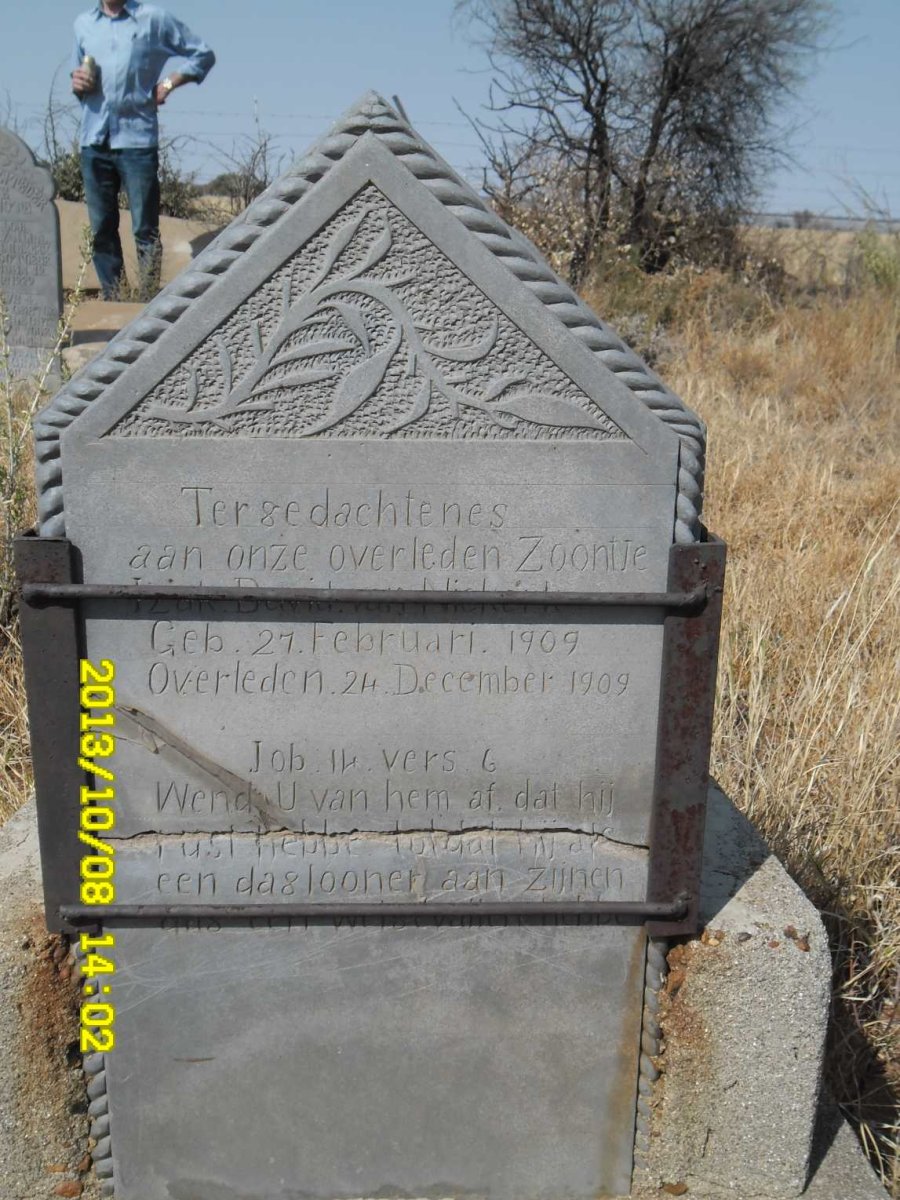 NIEKERK Izak David, van 1909-1909