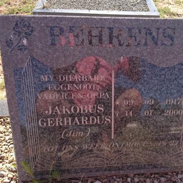 BEHRENS Jakobus Gerhardus 1917-2000