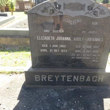 BREYTENBACH Adolf Johannes 1892-1970 &amp; Elizabeth Johanna 1902-1972