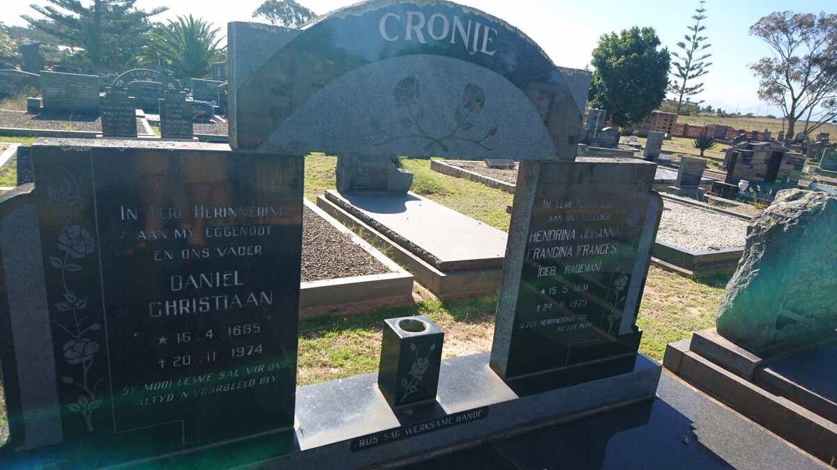 CRONJE Daniel Christiaan 1885-1974 &amp; Hendrina Johanna Francina RADEMAN 1891-1979