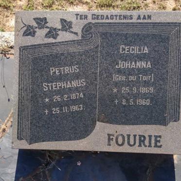 FOURIE Petrus Stephanus 1874-1963 &amp; Cecilia Johanna DU TOIT 1869-1960