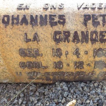 GRANGE Johannes Petrus, la 1874-1953