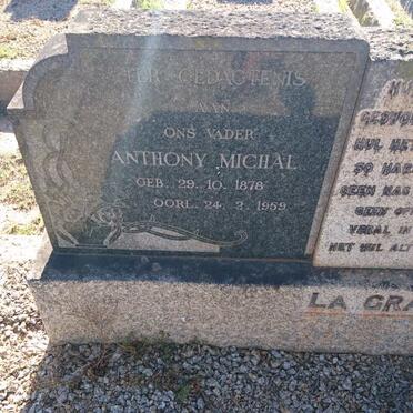 GRANGE Anthony Michal, la 1878-1959 &amp; Hester Salomina OOSTHUIZEN 1884-1959