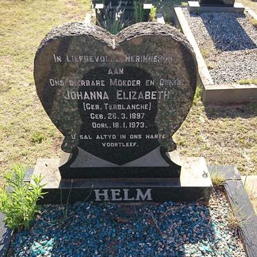 HELM Johanna Elizabeth nee TERBLANCHE 1897-1973