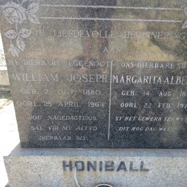 HONIBALL William Joseph 1880-1964 &amp; Margarita Albertha 1893-1972