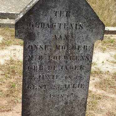LOUWRENS M.E. nee DE JAGER 1849-1928