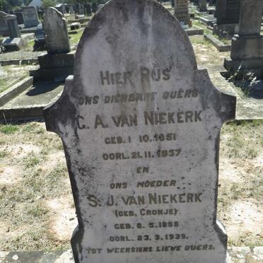 NIEKERK G.A., van 1851-1937 &amp; S.J. CRONJE 1858-1939