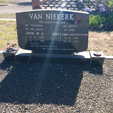 NIEKERK John W.A., van 1899-1981 &amp; Anna S. OOSTHUIZEN 1907-1988