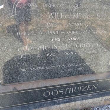 OOSTHUIZEN Lodewicus Theodorus 1880-1969 &amp; Wilhelmina S. ZIETSMAN 1882-1950