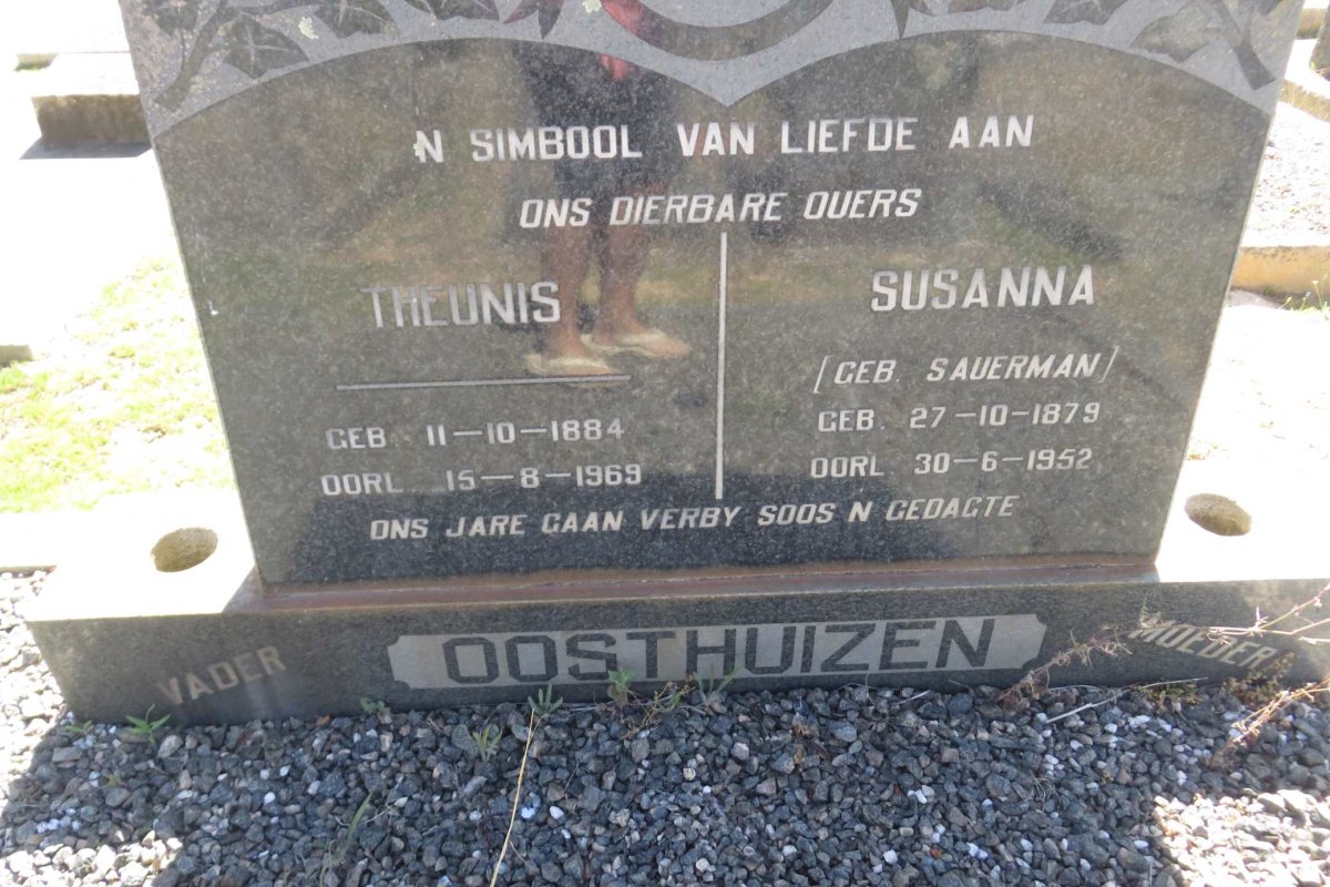 OOSTHUIZEN Theunis 1884-1969 &amp; Susanna SAUERMAN 1879-1952