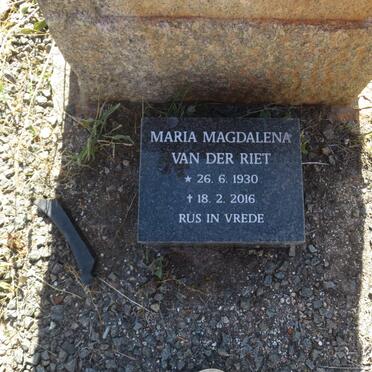 RIET Maria Magdalena, van der 1930-2016