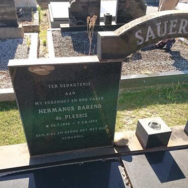 SAUERMAN Hermanus Barend du Plessis 1892-1973