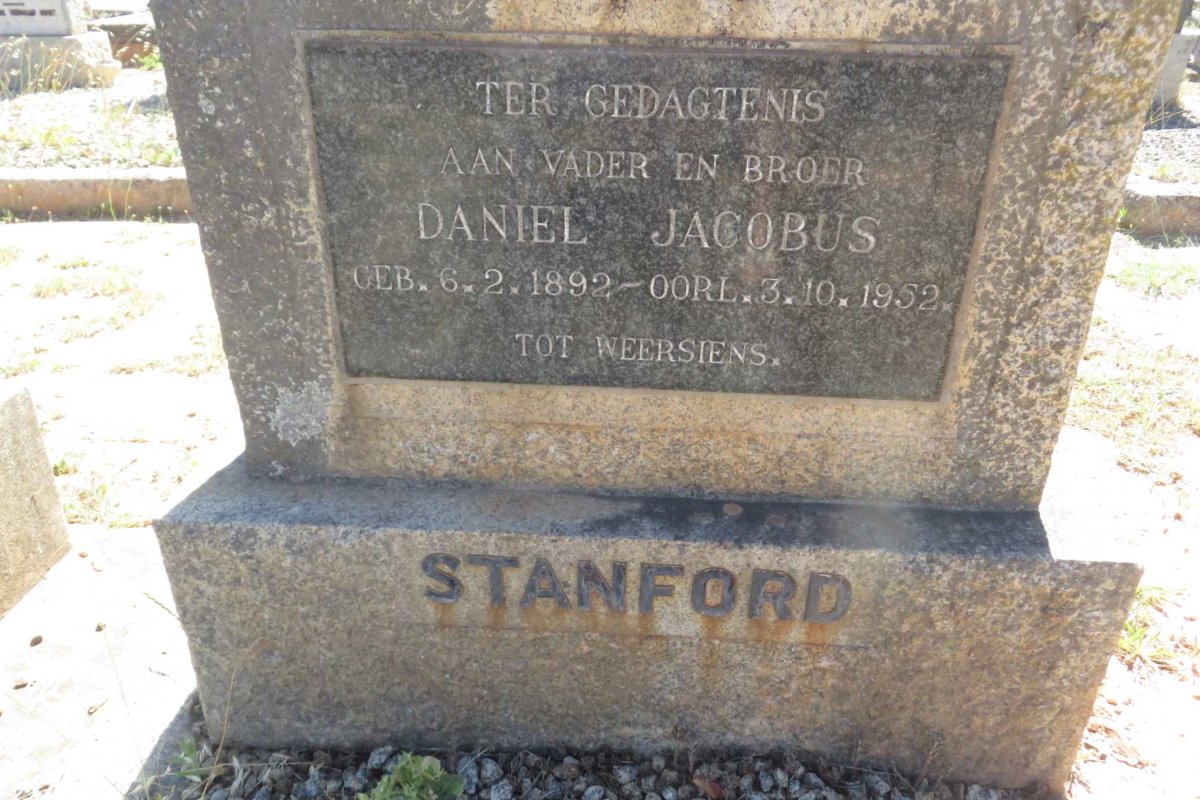 STANFORD Daniel Jacobus 1892-1952
