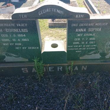 SAUERMAN Jan Cornelius 1884-1963 &amp; Anna Sophia CRONJE 1881-1967