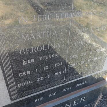 TESNER Nicolaas Cornelius 1859-1936 &amp; Martha Gerolina TESNER 1871-1953