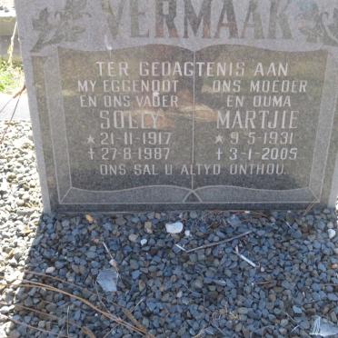 VERMAAK Solly 1917-1987 &amp; Martjie 1931-2005