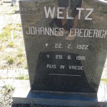 WELTZ Johannes Frederick 1922-1981